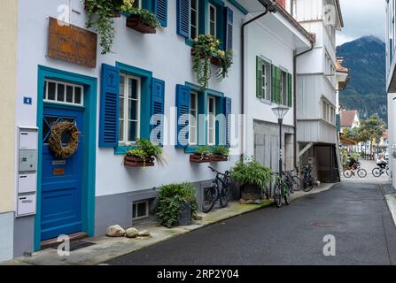 Unterseen Altstadt, Interlaken, Kanton Bern, Schweiz. Stockfoto