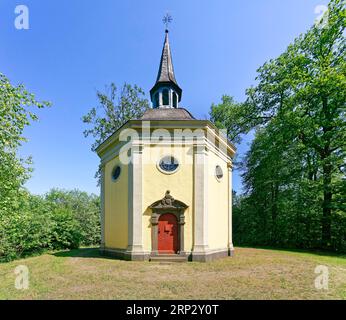 Kreuzkapelle am Schnabelberg, Friesenhagen, Wildenburger Land, Altenkirchen Westerwald, Rheinland-Pfalz, Deutschland Stockfoto