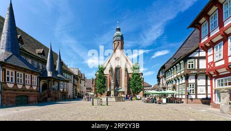 Marktplatz mit Marktkirche, altes Rathaus, Brodhaus, Fachwerkstadt Einbeck, Landkreis Northeim, Südniedersachsen, Niedersachsen Stockfoto