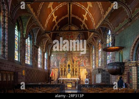 Das Innere der Basilika des Heiligen Blutes in Brügge, Flandern, Belgien Stockfoto