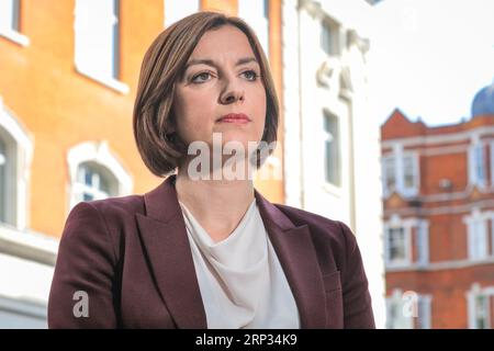 London, Großbritannien. September 2023. Bridget Phillipson, Parlamentsabgeordneter, Schattenstaatssekretär für Bildung (Labour) bei der BBC für das Sonntagmorgen-Programm. Phillipson wird befragt, was die derzeitige Krise der Schließung konkreter Schulen durch die RAAC angeht. Quelle: Imageplotter/Alamy Live News Stockfoto