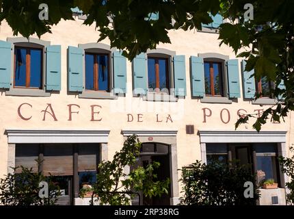 Cafe de la Poste, Chexbres, Kanton Waadt, Schweiz Stockfoto