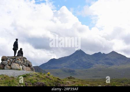 Das Collie & Mackenzie Monument, Sligachan, Isle of Skye. Stockfoto