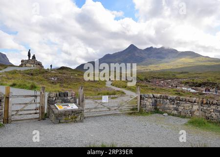 Das Collie & Mackenzie Monument, Sligachan, Isle of Skye. Stockfoto