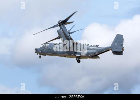 United States Air Force - Bell Boeing CV-22B Osprey, Ankunft in RAF Fairford für die Royal International Air Tattoo 2023. Stockfoto