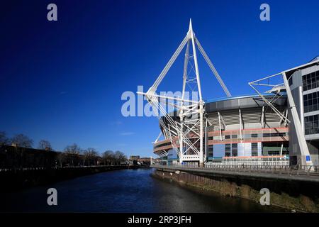 Fürstentum-Stadion, Rugbyplatz. (Ehemals Cardiff Arms Park/Millennium Stadium) 2023. Stockfoto