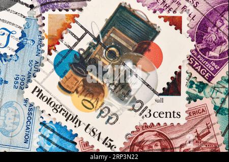 Madrid, Spanien; 08-13-2023: Briefmarke aus den Vereinigten Staaten von Amerika, aus dem Jahr 1978, zum Gedenken an das Treffen der Fotografen in Las V Stockfoto