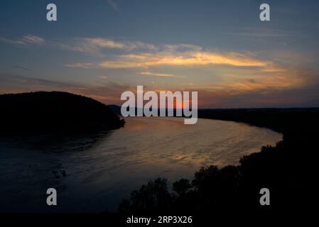 Sonnenuntergang am Chickies Rock in Pennsylvania Stockfoto