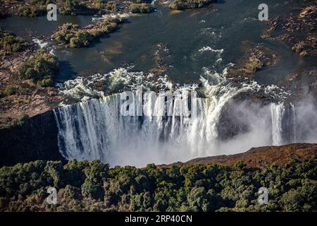 Victoria Falls, Luftaufnahme, Simbabwe, Sambia Stockfoto