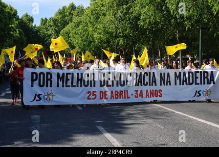 Comemorações do 25 de Abril em Lisboa Stockfoto