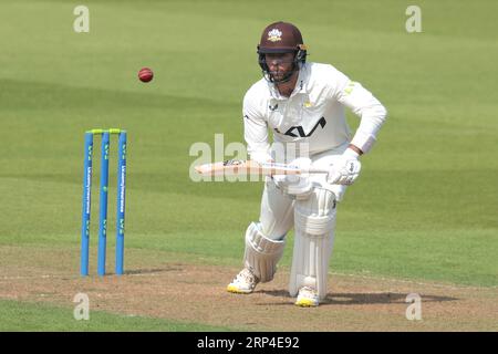 London, Großbritannien. September 2023. Surreys Ben Foakes schlägt gegen Warwickshire in der County Championship im Kia Oval am ersten Tag. Quelle: David Rowe/Alamy Live News Stockfoto