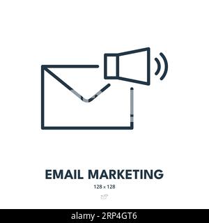 Symbol E-Mail-Marketing. Nachricht, Brief, Kontakt. Bearbeitbare Kontur. Symbol „Einfacher Vektor“ Stock Vektor