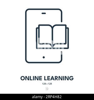 Symbol Für Online-Schulungen. Tutorial, Bildung, Internet. Bearbeitbare Kontur. Symbol „Einfacher Vektor“ Stock Vektor