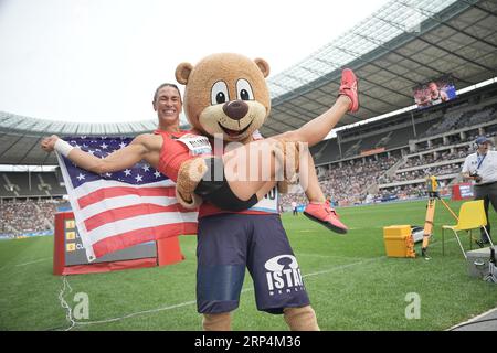 Berlin, Deutschland. September 2023. Athletics, Meeting, ISTAF: Discus Women: Valarie Allman of the USA in Competition. Quelle: Michael Kappeler/dpa/Alamy Live News Stockfoto