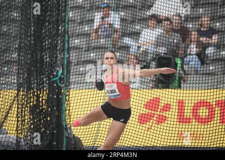 Berlin, Deutschland. September 2023. Athletics, Meeting, ISTAF: Discus Women: Valarie Allman of the USA in Competition. Quelle: Michael Kappeler/dpa/Alamy Live News Stockfoto