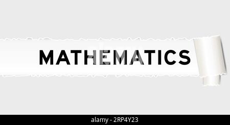 Gerissener grauer Papierhintergrund mit Wortmathematik unter gerissenem Teil Stock Vektor