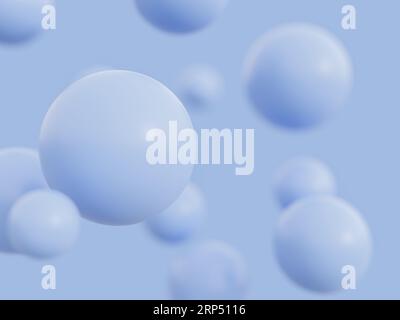 Abstraktes 3D-Hintergrunddesign mit pastellfarbenen Kugeln Stockfoto