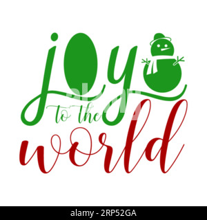 Joy to the World, Weihnachts-T-Shirt-Print, Frohe weihnachten, weihnachtsdesign Vol-4, Heiraten weihnachten Typhografie Thirt-Design, T-Shirt-Design, Stock Vektor