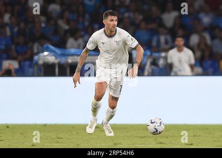 Neapel, Italien. September 2023. Alessio Romagnoli von SS Lazio während des Spiels der Serie A zwischen SSC Napoli und SS Lazio im Stadio Diego Armando Maradona Neapel Italien am 2. September 2023. Kredit: Franco Romano/Alamy Live News Stockfoto