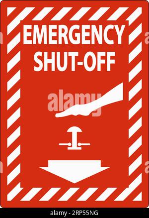 Not-aus-Schalter für Brand- und Notzeichen Stock Vektor