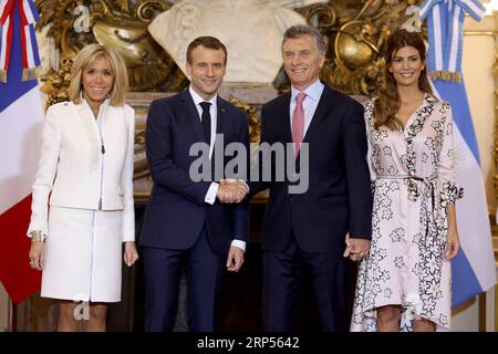 News Bilder des Tages (181129) -- BUENOS AIRES, 29. November 2018 -- der argentinische Präsident Mauricio Macri (2. R) trifft sich mit dem französischen Präsidenten Emmanuel Macron (2. L) in Buenos Aires, Argentinien, am 29. November 2018. ) ARGENTINIEN-BUENOS AIRES-MACRI-FRANZÖSISCHER PRÄSIDENT-MACRON-TREFFEN MARTINXZABALA PUBLICATIONXNOTXINXCHN Stockfoto