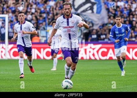 Genk, Belgien. September 2023. GENK, BELGIEN - 3. SEPTEMBER: Matters RITS des RSC Anderlecht während des belgischen Pro League-Spiels zwischen KRC Genk und RSC Anderlecht in der Cegeka Arena am 3. September 2023 in Genk, Belgien. (Foto: Jeroen Meuwsen/Orange Pictures) Credit: Orange Pics BV/Alamy Live News Stockfoto