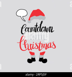 Countdown bis weihnachten Thirt Design Vektor, weihnachten Typografie, Weihnachten Typografie T-Shirt Design, weihnachten Vektor Stock Vektor