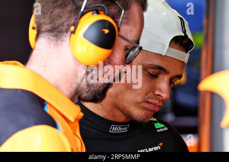 Monza, Italien. September 2023. Lando Norris (GBR) McLaren. Formel-1-Weltmeisterschaft, großer Preis von Italien, Renntag 15, Sonntag, 3. September 2023. Monza Italien. Quelle: James Moy/Alamy Live News Stockfoto