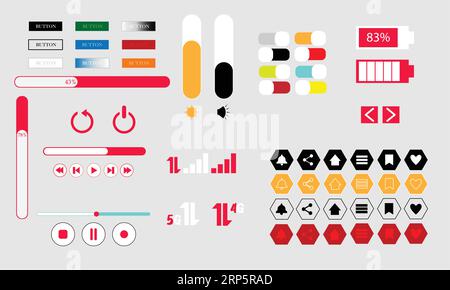 UI-Symbolsatz Set mit UI-Symbolen Stock Vektor