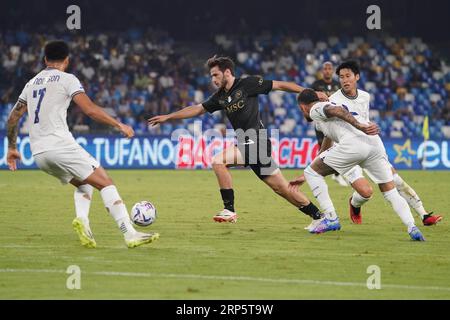 Neapel, Italien. September 2023. Neapel, Italien, 2. September 2023: Khvicha Kvaratskhelia (77 Neapel) während des Spiels der Serie A zwischen SSC Napoli und SS Lazio im Diego Armando Maradona Stadion in Neapel, Italien. (Foto Mosca/SPP) Credit: SPP Sport Press Photo. Alamy Live News Stockfoto