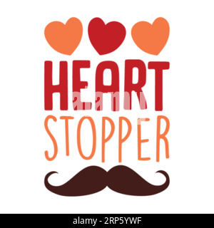 Herzverschluss, Typografie-T-Shirt-Design, T-Shirt-Design, T-Shirt-Design, Schriftzug-T-Shirt-Design, Silhouette-T-Shirt-Design Stock Vektor