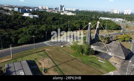 salvador, bahia, brasilien - 15. august 2022: Blick auf das Balanca-Gebäude im Centro Administrativo da Bahia in Salvador. Stockfoto