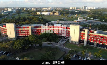 salvador, bahia, brasilien - 15. august 2022: Blick auf die Gouveradoriaria, den Palast, in dem der Gouverneur von Bahia arbeitet, im Verwaltungszentrum in Salva Stockfoto