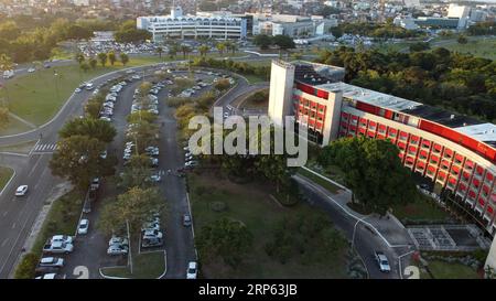 salvador, bahia, brasilien - 15. august 2022: Blick auf die Gouveradoriaria, den Palast, in dem der Gouverneur von Bahia arbeitet, im Verwaltungszentrum in Salva Stockfoto