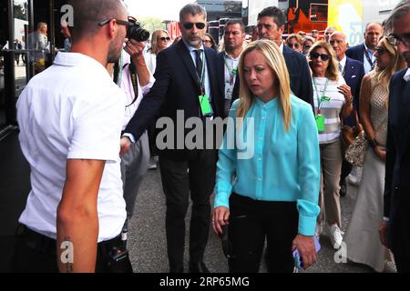 Giorgia Meloni (ITA) italienischer Premierminister während des Rennens am Sonntag, 3. September 2023 FORMEL 1 PIRELLI GRAN PREMIO D’ITALIA 2023 – 1. September bis 3. September Stockfoto