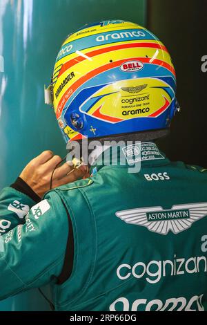 Monza, Italien. September 2023. #14 Fernando Alonso (ESP, Aston Martin Aramco Cognizant F1 Team), F1 Grand Prix von Italien beim Autodromo Nazionale Monza am 2. September 2023 in Monza, Italien. (Foto von HIGH TWO) Credit: dpa/Alamy Live News Stockfoto