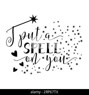 Ich habe Sie verzaubert, Typografie-T-Shirt-Design, T-Shirt-Design, T-Shirt-Design mit Buchstaben, Silhouette-T-Shirt-Design Stock Vektor