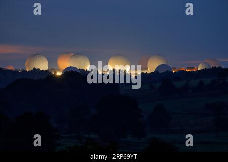 RAF Menwith Hill in der Nähe von Harrogate, North Yorkshire, UK Stockfoto