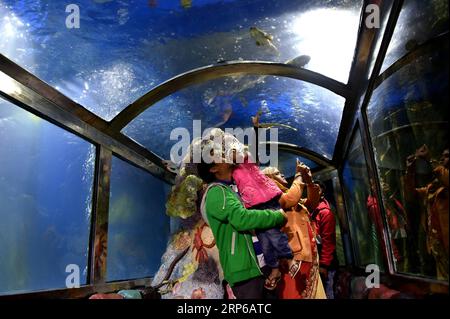 (190108) -- PEKING, 8. Januar 2019 -- Menschen besuchen das neu eröffnete Aquarium in Cox s Bazar, Bangladesch, 6. Januar 2019. ) XINHUA-FOTOS DES TAGES Naim-ul-karim PUBLICATIONxNOTxINxCHN Stockfoto