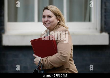 (190109) -- LONDON, 9. Januar 2019 (Xinhua) -- Großbritanniens nordirische Sekretärin Karen Bradley trifft am 8. Januar zu einer Kabinettssitzung in der 10 Downing Street in London ein. 2019. Die britische Regierung bestätigte am Dienstag, dass am 15. Januar eine verzögerte Abstimmung über den Brexit stattfinden wird. (Xinhua/Tim Ireland) BRITISCH-LONDON-KABINETTSITZUNG-BREXIT PUBLICATIONxNOTxINxCHN Stockfoto