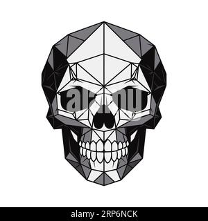 Menschlicher Schädel. Schädel-Silhouette. Abstraktes geometrisches Schädel-Symbol. Vektorillustration Stock Vektor