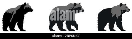 Bärensymbole gesetzt. Tragen Sie Silhouetten. Schwarze Bärensymbole. Vektorillustration Stock Vektor