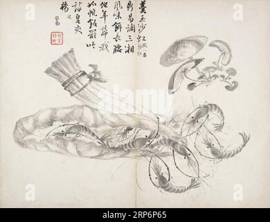 Album of Poetry and Painting 1824 von Hu Jiusi Stockfoto