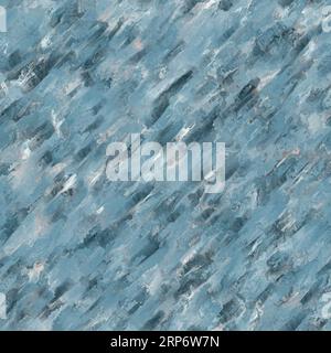 Abstrakte, mehrfarbige Pinselstriche mit Reflexion. Blaue und braune Farben auf weißem Hintergrund. Nahtloses Muster. Stockfoto