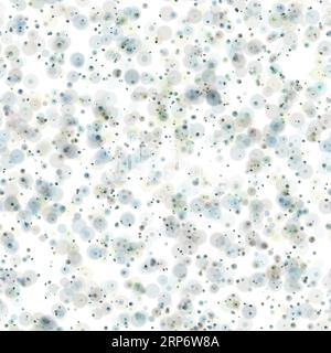 Zufällige blassfarbige Kreise unterschiedlicher Größe. Blaue, grüne und braune Farben auf weißem Hintergrund. Nahtloses Muster Stockfoto