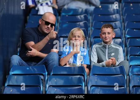 West Bromwich, Großbritannien. September 2023. Huddersfield Supporters beim Sky Bet Championship Match West Bromwich Albion vs Huddersfield Town at the Hawthorns, West Bromwich, Großbritannien, 2. September 2023 (Foto: Craig Anthony/News Images) in West Bromwich, Großbritannien am 2023. (Foto: Craig Anthony/News Images/SIPA USA) Credit: SIPA USA/Alamy Live News Stockfoto