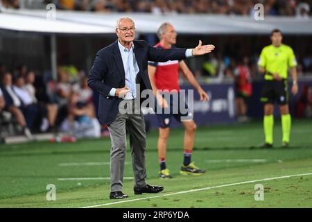 Bologna, Italien. September 2023. Claudio Ranieri (Cagliari Calcio) während des Spiels Bologna FC gegen Cagliari Calcio, italienische Fußballserie A in Bologna, Italien, 02. September 2023 Credit: Independent Photo Agency/Alamy Live News Stockfoto