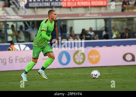 Bologna, Italien. September 2023. Radunovic Boris (Cagliari Calcio) während des Spiels Bologna FC gegen Cagliari Calcio, italienische Fußballserie A in Bologna, Italien, 02. September 2023 Credit: Independent Photo Agency/Alamy Live News Stockfoto