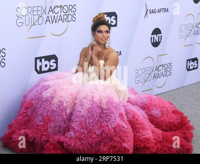(190128) -- LOS ANGELES, 28. Januar 2019 -- D.J. Shangela Pierce trifft am 27. Januar 2019 für die 25. Jährlichen Screen Actors Guild Awards im Shrine Auditorium in Los Angeles ein. Li Ying) U.S.-LOS ANGELES-sag VERLEIHT liying3 PUBLICATIONxNOTxINxCHN Stockfoto