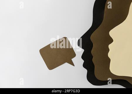 Black Lives Matter Konzept, mit dem Menschen konfrontiert sind Stockfoto